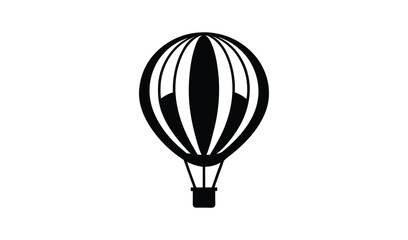 Obraz premium Classic black and white hot air balloon silhouette isolated on a white background