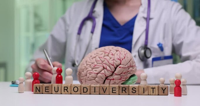 A visual representation showcasing the advocacy for neurodiversity within healthcare, illustrated with brain imagery