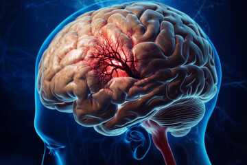 Human Brain Stroke Medical Illustration