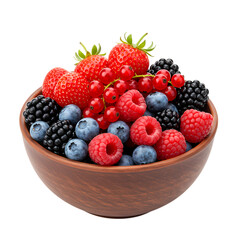 Vibrant Bowl of Mixed Berries: Strawberries, Raspberries, Blueberries, Blackberries