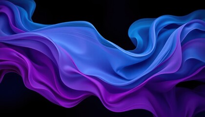Obraz premium Abstract flowing fabric, blue and purple hues