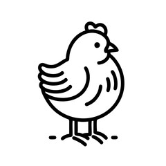 Obraz premium Line Art Chicken Illustration: Farm Animal Icon