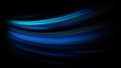High speed blue line abstract technology background digital fiber hi tech concept. Speed light line blurred on dark background, Data fast transfer simulation.