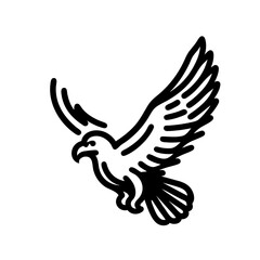 Obraz premium Majestic Eagle in Flight: A Black and White Line Art Design