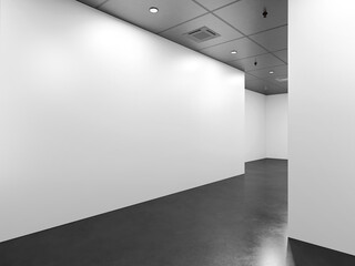 White Blank Wall Exhibition Art Gallery Mockup