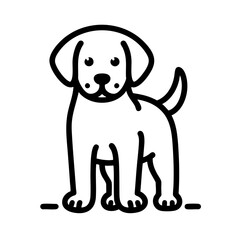 Naklejka premium Adorable Puppy: Line Art Drawing of a Cute Dog