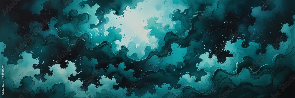 Poster an abstract watercolor background with swirling patterns and textures