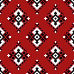 seamless pattern with red hearts