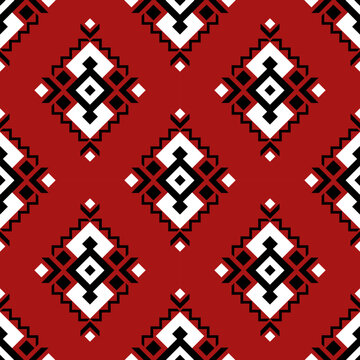 seamless pattern with red hearts