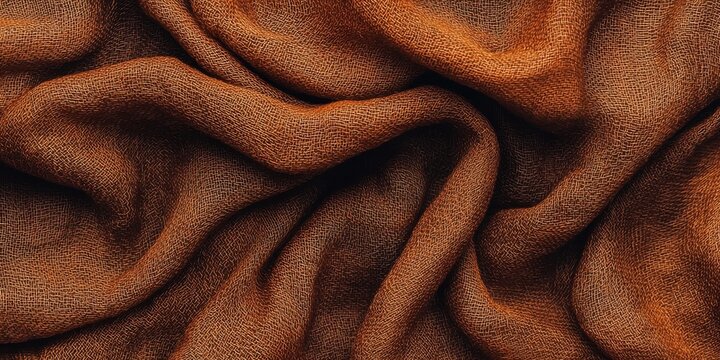 Sustainable fashion concept Textured fabric in soft, flowing layers with a warm color palette.