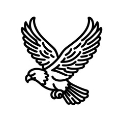 Obraz premium Majestic Eagle in Flight: Line Art Design