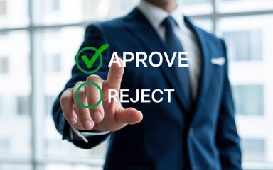 Businessman Approving a Project Decision Making and Approval Process