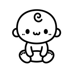 Obraz premium Adorable Baby Illustration: Cute Infant Cartoon