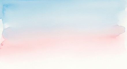 A gentle watercolor gradient background with soft pink and blue tones