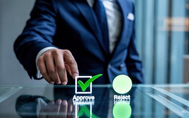 Businessman Approving Project Decision Making, Success, Agreement Concept