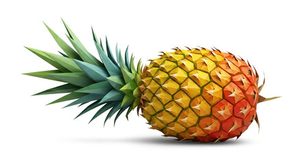 A ripe pineapple isolated on a white background