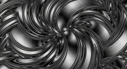 Black and white swirling pattern creates a dynamic abstract background