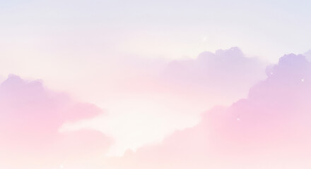 A pastel watercolor background with soft pink clouds