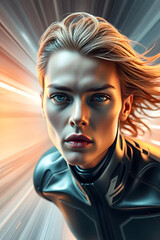 Dynamic Speed Portrait Intense Gaze Motion Blur