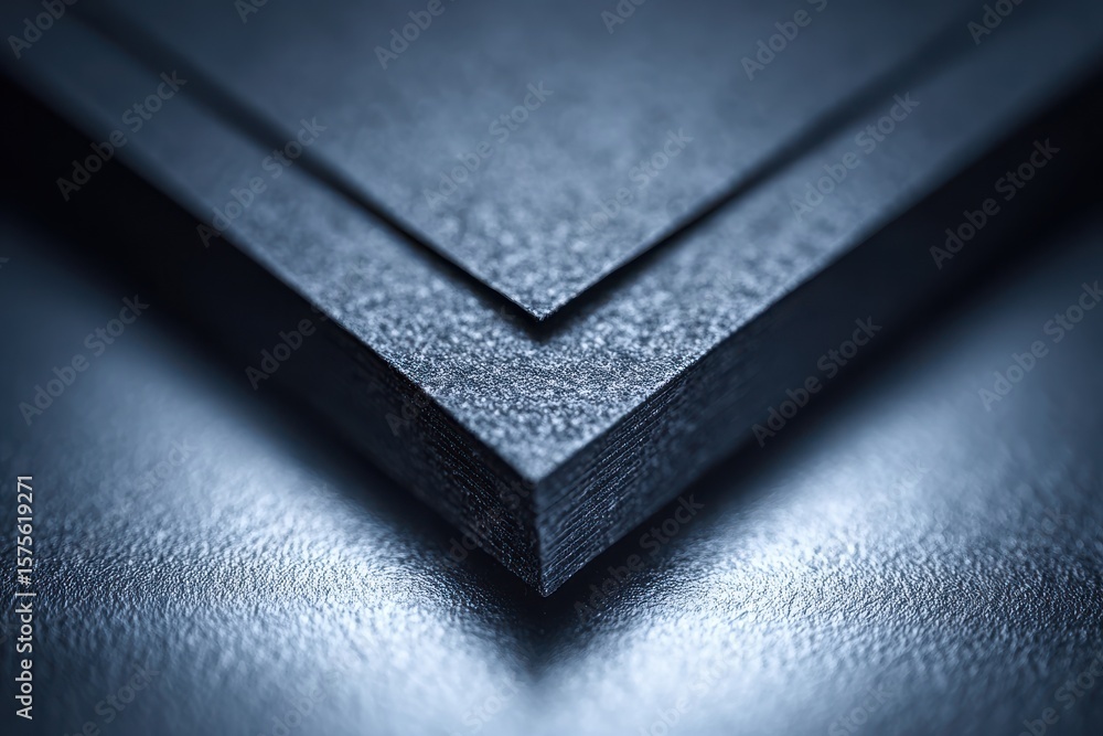 Poster close-up of layered dark textured materials showcasing depth and shadow effects