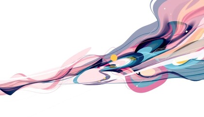 Fototapeta premium Abstract flowing pastel shapes on white