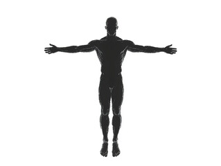 Silueta del contorno de un hombre de frente con los brazos abiertos