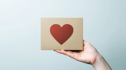 Gift box with heart symbol indoor setting minimalist style close-up view love and affection concept
