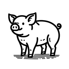 Fototapeta premium Adorable Cartoon Pig Illustration