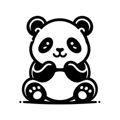 Obraz premium Adorable Panda Cartoon Character Illustration