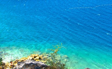 Blue sea surface in nuances summer background