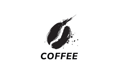 Grunge Style Coffee Beans Logo Element with Distressed Texture for Artisan Coffee Shops