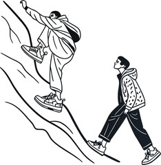 Vector illustration sketch of dancing couple silhouette