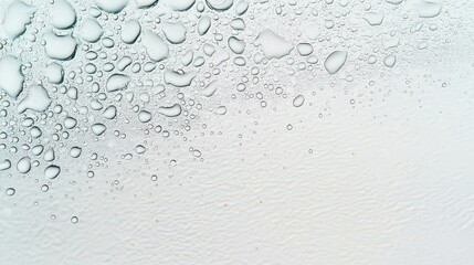 Water droplets with on glass blurred background.