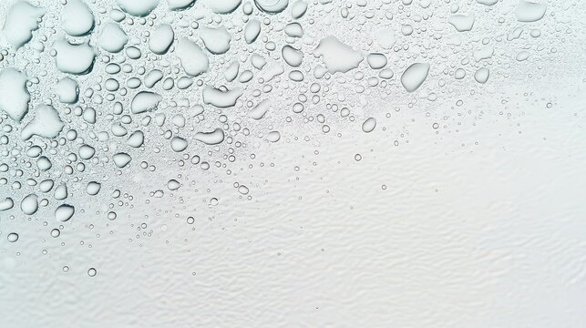 Water droplets with on glass blurred background.