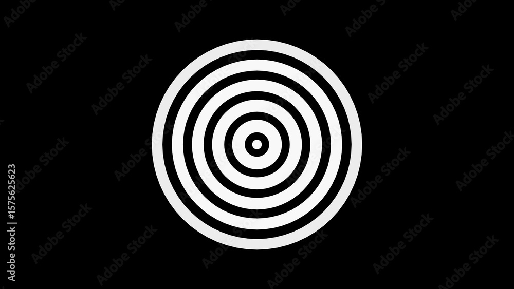 Poster concentric white circles abstract design against a black background ideal for diverse applications