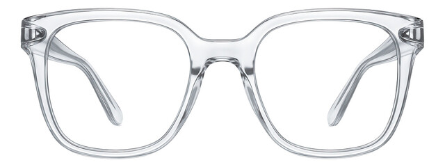 Oversized clear reading glasses with translucent frames