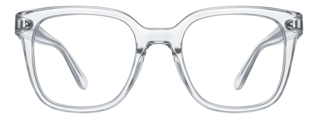 Oversized clear reading glasses with translucent frames