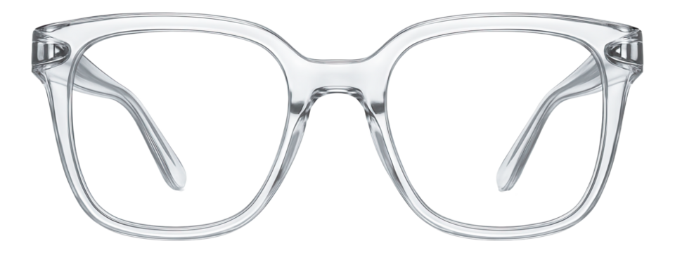 Oversized clear reading glasses with translucent frames