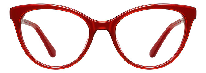 Cat-eye reading glasses with red acetate frames