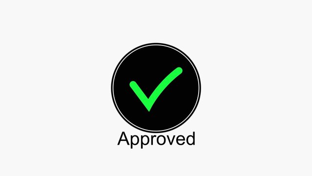 A clean and modern approved icon with green check mark symbolizing agreement and success