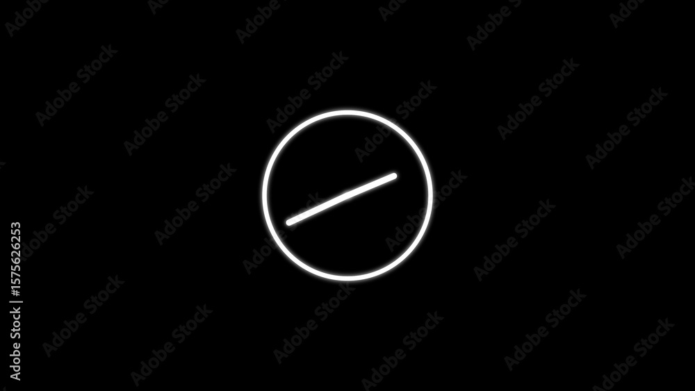 Poster simple minimalist prohibition icon representing stop restricted or denied content with negative spac