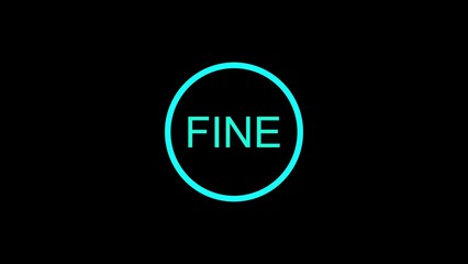 A bold fine graphic design concept with a cyan circle on a black background