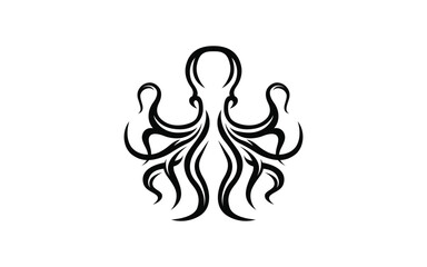 Elegant Octopus Outline Silhouette for Marine Art and Ocean Inspired Decorations