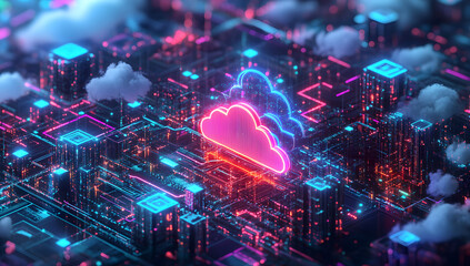 Obraz premium Container Orchestration Frameworks, data center scene depicting Kubernetes clusters coordinating scalable containerized applications with automated deployment and efficient resource management