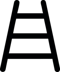 Simple Ladder Icon Graphic for Construction Success or Climbing Concepts Design