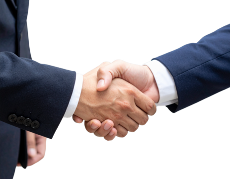 交渉成立の握手を交わすビジネスマン・信頼と成功のビジネスシーン