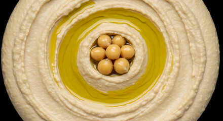 Smooth Hummus Topped with Olive Oil, Whole Chickpeas, and Paprika – Vegan Mediterranean Dip