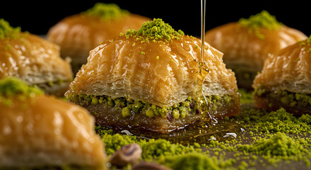 Honey-Glazed Pistachio Baklava – Flaky Layers of Traditional Middle Eastern Dessert
