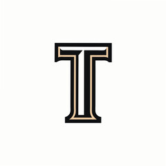 T letter on white background