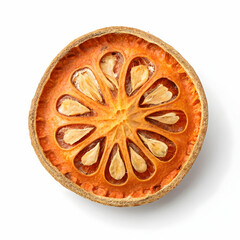 Dried bael fruit slices are aromatic, tangy herbal ingredients used in teas, aiding digestion,